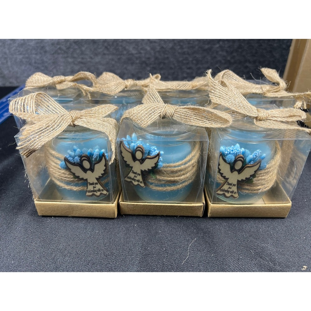 Hoolerry 7 Pack Angel Blue Scented Candle Favors Baby Shower Baptism WL2618‎